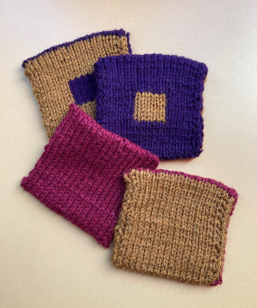 Double knitted coasters